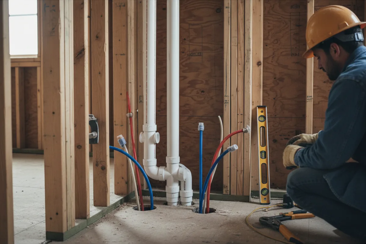 Drain and supply rough-in during Leak Detection in Fredericktown